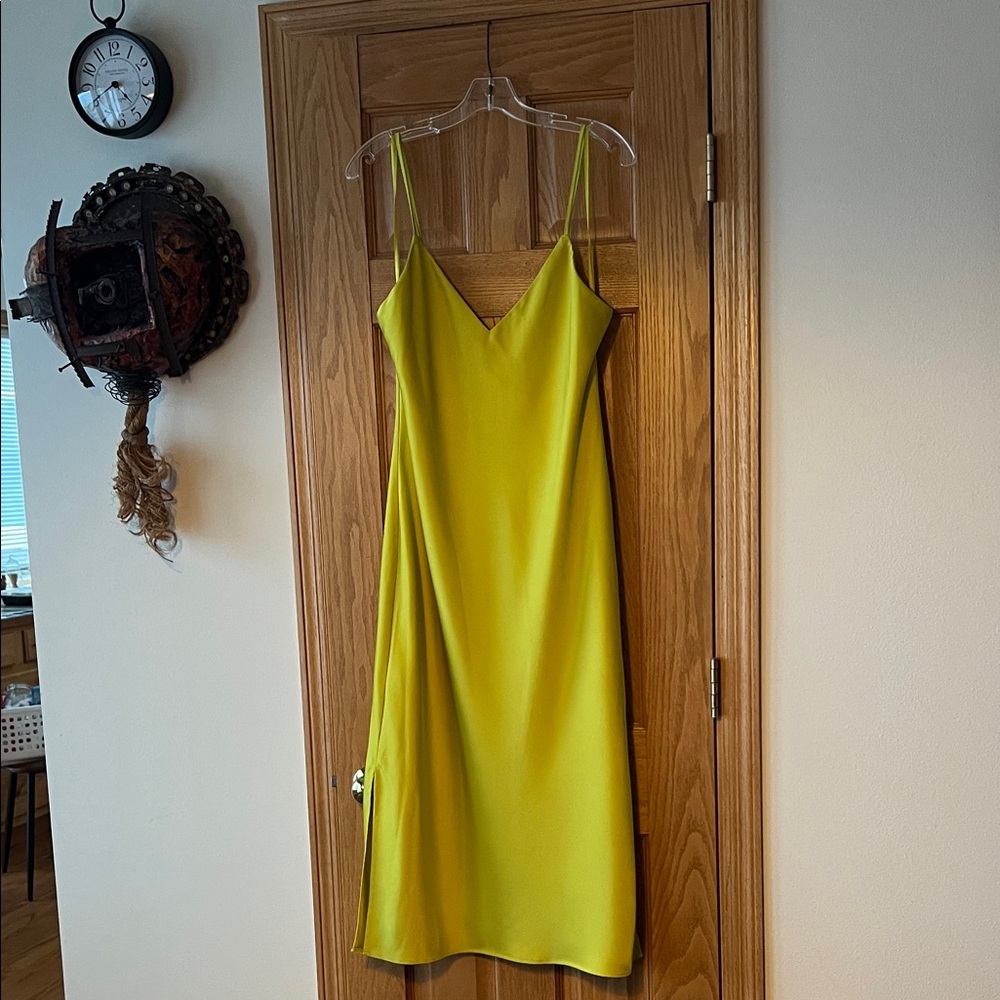 Gianni Bini Pear Green V-neck Midi Slip Dress